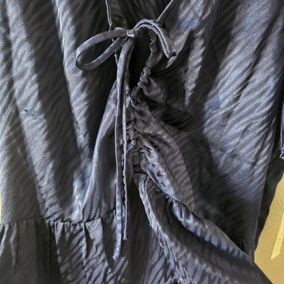 NWT Aqua Navy Zebra Print Tie Top - Picture 6 of 9